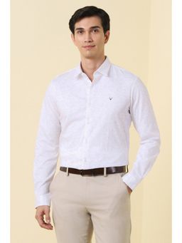 Allen Solly - Men White Cotton Full Sleeves Slim Fit Shirt