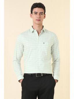 Allen Solly - Men Green Cotton Blend Full Sleeves Slim Fit Shirt