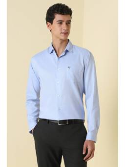 Allen Solly - Men Blue Cotton Full Sleeves Regular Fit Shirt