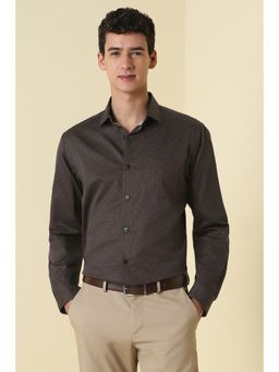 Allen Solly - Men Brown Cotton Full Sleeves Regular Fit Shirt
