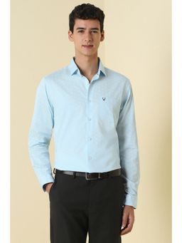 Allen Solly - Men Blue Cotton Full Sleeves Regular Fit Shirt