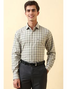 Allen Solly - Men Grey Cotton Full Sleeves Regular Fit Shirt