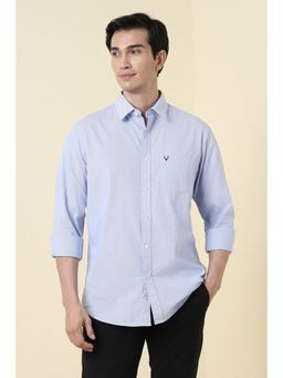 Allen Solly - Men Blue Cotton Full Sleeves Slim Fit Shirt