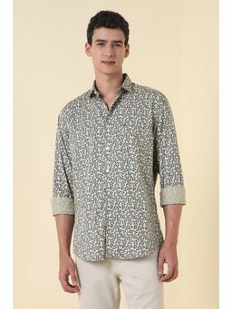 Allen Solly - Men Grey Cotton Full Sleeves Slim Fit Shirt