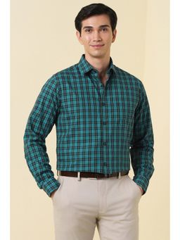 Allen Solly - Men Blue Cotton Full Sleeves Slim Fit Shirt