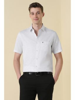 Allen Solly - Men White Cotton Half Sleeves Regular Fit Shirt