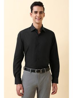 Allen Solly - Men Black Cotton Full Sleeves Regular Fit Shirt