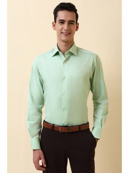 Allen Solly - Men Green Cotton Full Sleeves Regular Fit Shirt