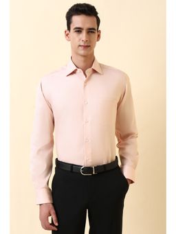 Allen Solly - Men Pink Cotton Full Sleeves Regular Fit Shirt