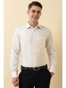 Allen Solly - Men White Cotton Full Sleeves Regular Fit Shirt