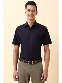Allen Solly - Men Purple Cotton Half Sleeves Regular Fit Shirt