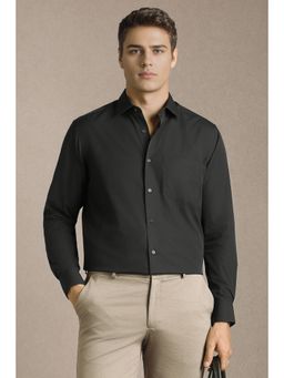 Louis Philippe - Men Black Cotton Full Sleeves Regular Fit Shirt