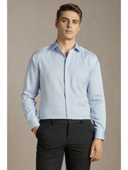 Louis Philippe - Men Blue Cotton Full Sleeves Regular Fit Shirt