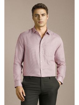 Louis Philippe - Men Pink Cotton Full Sleeves Regular Fit Shirt