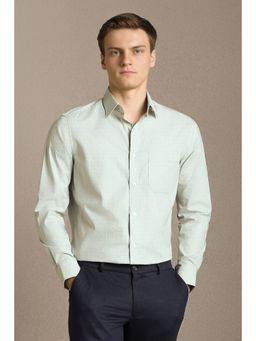 Louis Philippe - Men Green Cotton Full Sleeves Regular Fit Shirt