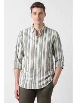 Peter England - Men White Cotton Full Sleeves Slim Fit Shirt