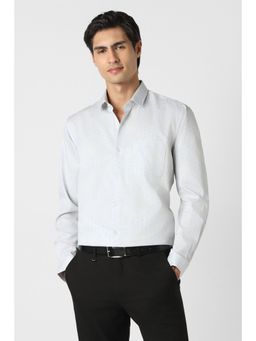 Peter England - Men White Cotton Full Sleeves Regular Fit Shirt
