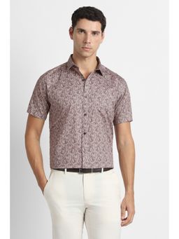 Van Heusen - Men Purple Cotton Half Sleeves Regular Fit Shirt