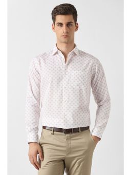 Van Heusen - Men White Cotton Full Sleeves Regular Fit Shirt