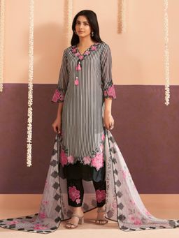 Autumnlane - Lisba Jade Embroidered Pakistani Kurta Pant and Dupatta (Set of 3)