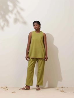 trueBrowns - Pear Green Cotton Linen Co-Ord Set (Set of 2)