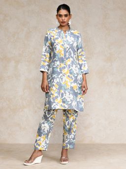 Varanga - Women Abstract Printed Apple Hem Kurta with Pant Co-Ord (Set of 2)