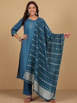 Varanga - Women Thread Detailed Kurta and Pant with Dupatta (Set of 3)