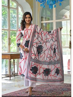 Autumnlane - Yutika Indi Cotton Kurta Pant and Dupatta (Set of 3)