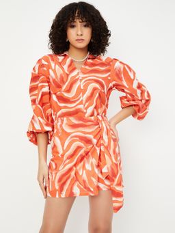 max - Orange Kalki x Max Women Printed Bishop Sleeve Tunic