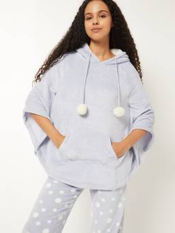 max - Blue Women Applique Sleepwear Poncho