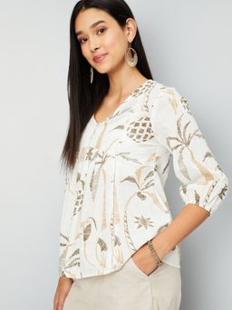 max - Off White Kalki x Max Women Printed Flared Top