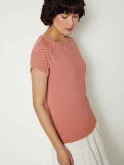 max - Brown Women Textured Knit Top