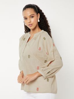 max - Off White Women Embroidered Tunic