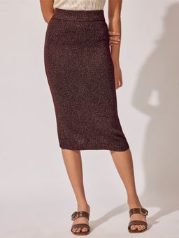 The Label Life - Brown Coffee Straight Fit Skirt