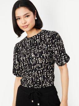 max - Black Women Printed Top