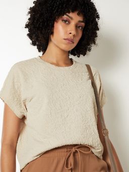 max - Cream Women Textured Top