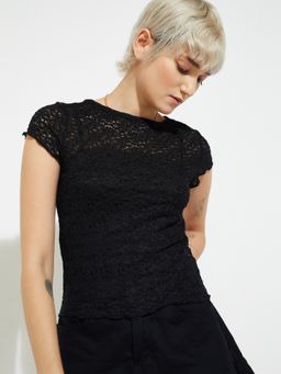 max - Black ALAYA F x URB_N Black Knit Top with Camisole