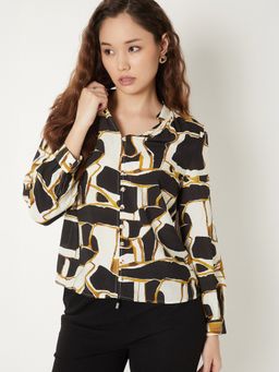 max - Black Women Printed Shirt