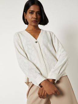 max - Cream Women Textured Top