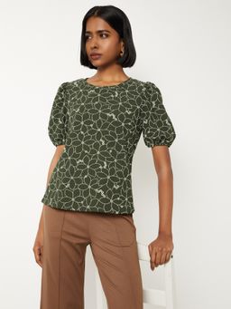max - Green Kalki x Max Women Embroidered Top