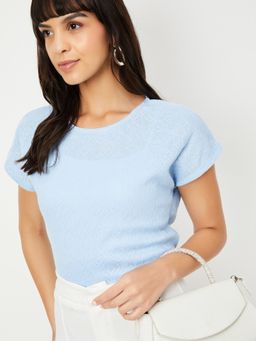 max - Blue Kalki x Max Women Textured Top