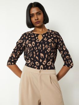 max - Black Women Printed Top