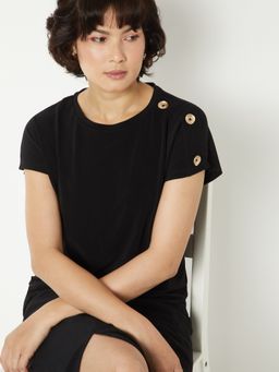 max - Black Women Solid Top