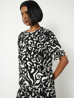 max - Black Women Printed Top