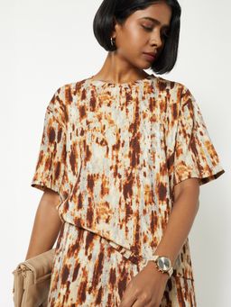 max - Brown Women Printed Top