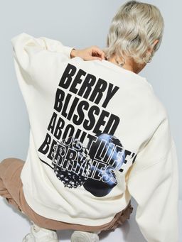 max - Cream ALAYA F x URB_N Women Printed Oversized Sweatshirt