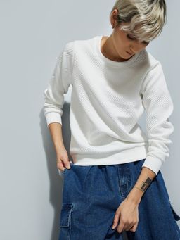 max - Cream ALAYA F x URB_N Women Textured Sweatshirt