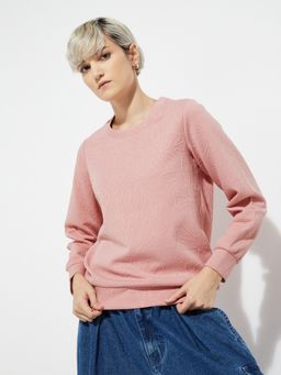 max - Pink ALAYA F x URB_N Women Textured Sweatshirt
