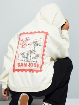 max - Cream URB_N Women Back Print Hooded Oversized Hoodie