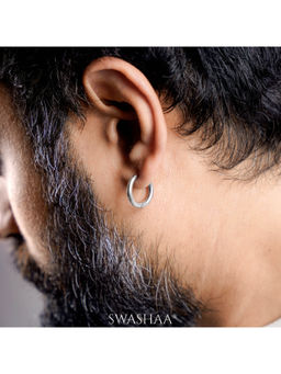 SWASHAA - Elco Silver Men's Hoop Earrings